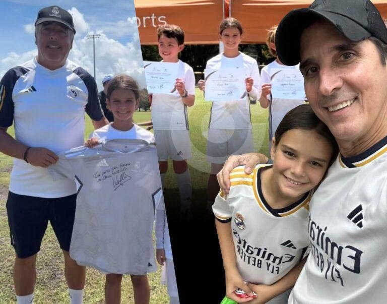 La pequeña Emma Roux, participó de un torneo de fútbol en la academia del Real Madrid de Miami, Florida.